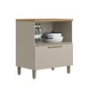 Balcão de Cozinha 80 Cm Atena 1 Porta 1 Gaveta 100% Mdf Jequitiba/Off White Fosco - Linea Brasil