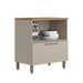 Balcão de Cozinha 80 Cm Atena 1 Porta 1 Gaveta 100% Mdf Jequitiba/Off White Fosco - Linea Brasil