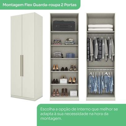 Guarda-Roupa Solteiro Modulado Seletto 5 Portas Me32 Areia - Henn