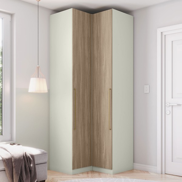 Guarda-Roupa Solteiro Modulado Seletto 2 Portas Me26 Areia/Jequitibá - Henn