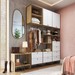 Guarda-Roupa Casal Modulado Infinity 4 Portas 8 Gavetas 100% Mdf Savana/Branco Fosco - Genialflex