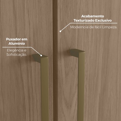 Guarda-Roupa Casal Modulado Seletto 9 Portas 9 Gavetas Me30 Areia/Jequitibá - Henn