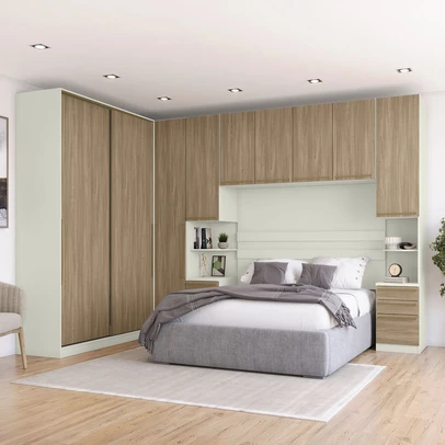 Guarda-Roupa Casal Modulado Seletto 9 Portas 9 Gavetas Me30 Areia/Jequitibá - Henn