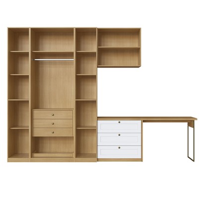 Guarda-Roupa Casal Modulado Infinity 8 Portas 6 Gavetas 100% Mdf Savana/Branco - Genialflex