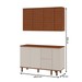 Cozinha Compacta Auris 6 Portas 3 Gavetas 100% Mdf Off White/Canela - Genialflex