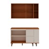 Cozinha Compacta Auris 6 Portas 3 Gavetas 100% Mdf Off White/Canela - Genialflex