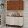 Cozinha Compacta Auris 6 Portas 3 Gavetas 100% Mdf Off White/Canela - Genialflex