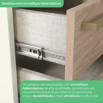 Guarda-Roupa Solteiro Modulado Seletto 5 Portas 3 Gavetas Me28 Areia/Jequitibá - Henn