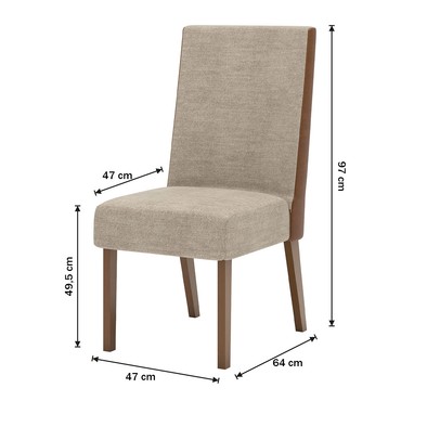 Cadeiras Kit 2 Cadeiras anne Nature/Caramelo/Creme - Henn