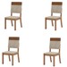 Cadeiras Kit 4 Cadeiras Milla Plus Nature/Caramelo/Creme - Henn