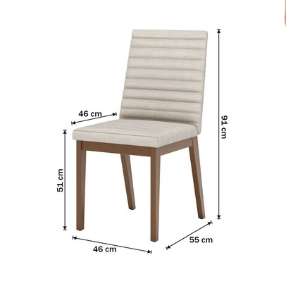 Cadeiras Kit 2 Cadeiras Elena Linho/Nature- Henn