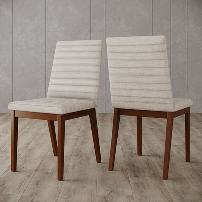 Cadeiras Kit 2 Cadeiras Elena Linho/Nature- Henn