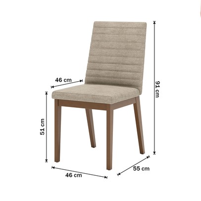 Cadeiras Kit 2 Cadeiras Elena Creme/Nature - Henn