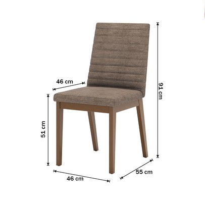 Cadeiras Kit 2 Cadeiras Elena Cacao/Nature - Henn