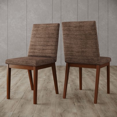 Cadeiras Kit 2 Cadeiras Elena Cacao/Nature - Henn