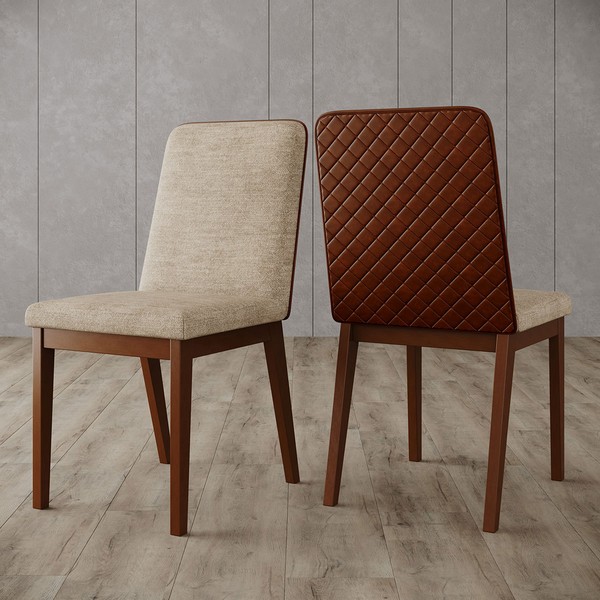 Cadeiras Kit 2 Cadeiras pietra Nature/Creme/Caramelo - Henn