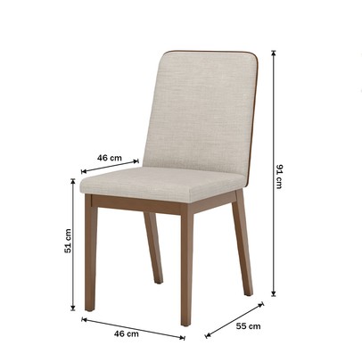 Cadeiras Kit 2 Cadeiras pietra Nature/Linho/Caramelo - Henn