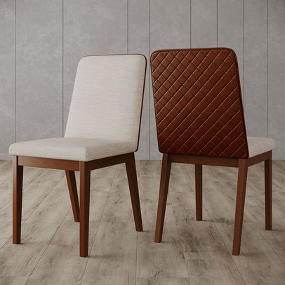 Cadeiras Kit 2 Cadeiras pietra Nature/Linho/Caramelo - Henn