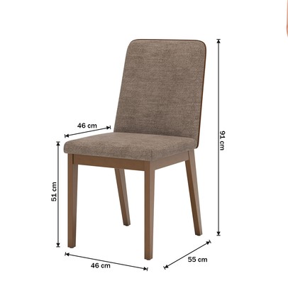 Cadeiras Kit 2 Cadeiras pietra Nature/Cacao/Caramelo - Henn