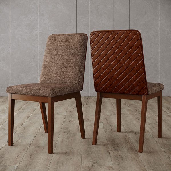 Cadeiras Kit 2 Cadeiras pietra Nature/Cacao/Caramelo - Henn