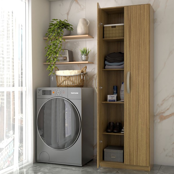 Armário Multiuso Andorra 2 Portas 4 Prateleiras Marrocos - Panorama Móveis