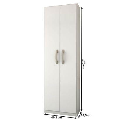 Armário Multiuso Andorra 2 Portas 4 Prateleiras Branco Neve - Panorama Móveis