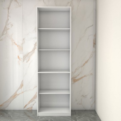 Armário Multiuso Andorra 2 Portas 4 Prateleiras Branco Neve - Panorama Móveis