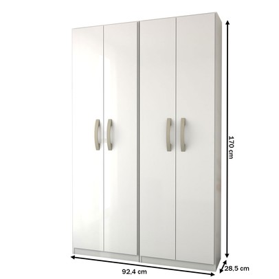 Lavanderia Completa Andorra 4 Portas 8 Prateleiras Branco Neve - Panorama Móveis