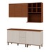 Cozinha Completa Auris 7 Portas 3 Gavetas 100% Mdf Off White/Canela - Genialflex