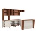 Cozinha Completa Auris 10 Portas 2 Gavetas 100% Mdf Ripado com Vidro Off White/Canela - Genialflex