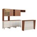 Cozinha Completa Auris 10 Portas 2 Gavetas 100% Mdf Ripado com Vidro Off White/Canela - Genialflex