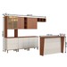 Cozinha Completa Auris 10 Portas 2 Gavetas 100% Mdf Ripado com Vidro Off White/Canela - Genialflex