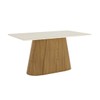 Mesa de Madeira Olívia 160 Cm com Vidro Nature/Off White - Henn