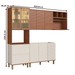 Cozinha Completa Auris 7 Portas 5 Gavetas 100% Mdf Ripado com Vidro Off White/Canela - Genialflex