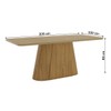 Mesa de Madeira Olívia 200 Cm com Vidro Nature - Henn