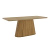Mesa de Madeira Olívia 200 Cm com Vidro Nature - Henn