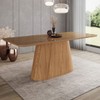 Mesa de Madeira Olívia 200 Cm com Vidro Nature - Henn