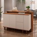 Bancada de Cozinha Auris 2 Portas 3 Gavetas 100% Mdf Canela/Off White - Genialflex