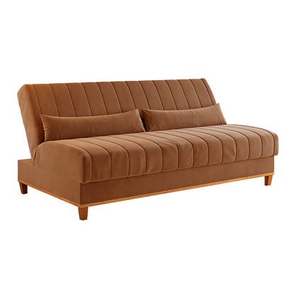 Sofá Cama 3 Lugares Reclinável Tequila Terracota - Vian