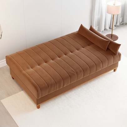 Sofá Cama 3 Lugares Reclinável Tequila Terracota - Vian