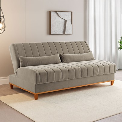 Sofá Cama 3 Lugares Reclinável Tequila Pérola - Vian