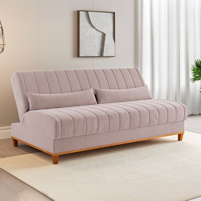 Sofá Cama 3 Lugares Reclinável Tequila Rosa - Vian