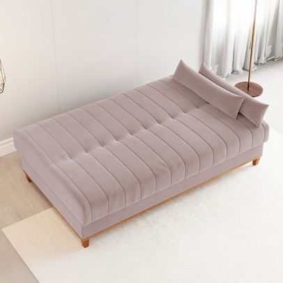 Sofá Cama 3 Lugares Reclinável Tequila Rosa - Vian