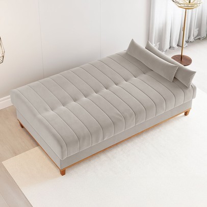 Sofá Cama 3 Lugares Reclinável Tequila Marfim - Vian