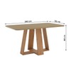 Mesa de Madeira Lins 160 Cm com Vidro Nature - Henn