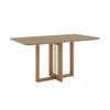 Mesa de Madeira Natalí 160 Cm com Vidro Nature - Henn