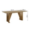 Mesa de Madeira Adriana 200 Cm com Vidro Nature - Henn