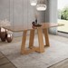 Mesa de Madeira Lins 200 Cm com Vidro Nature - Henn
