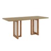 Mesa de Madeira Yara 200 Cm com Vidro Nature - Henn
