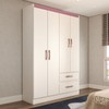 Guarda-Roupa Solteiro São Francisco 4 Portas 2 Gavetas Branco Flex - Panorama Móveis